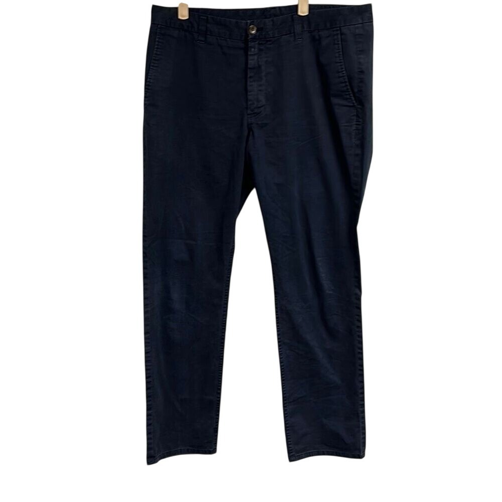 Bonobos Men's Navy Blue Slim Straight‎ Taper Trousers Chino Pants Size 35/32